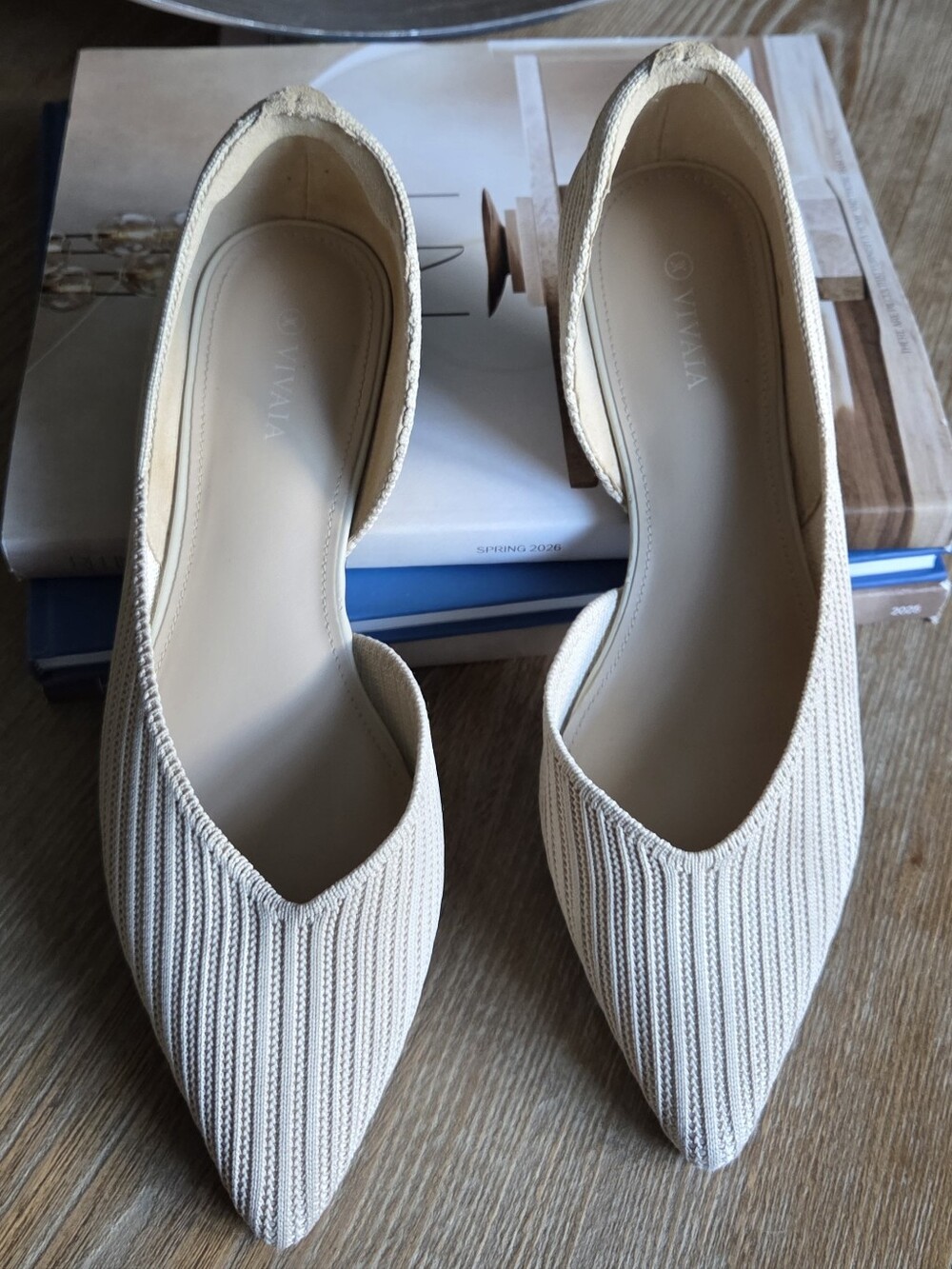 Vivaia Melia Flats  Pointed in Light Beige